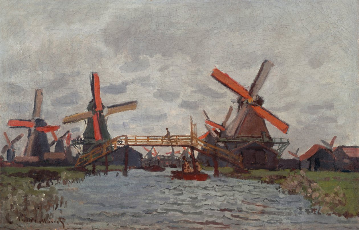 Mills Westzijderveldissä lähellä Zaandamia, 1871 tekijältä Claude Monet