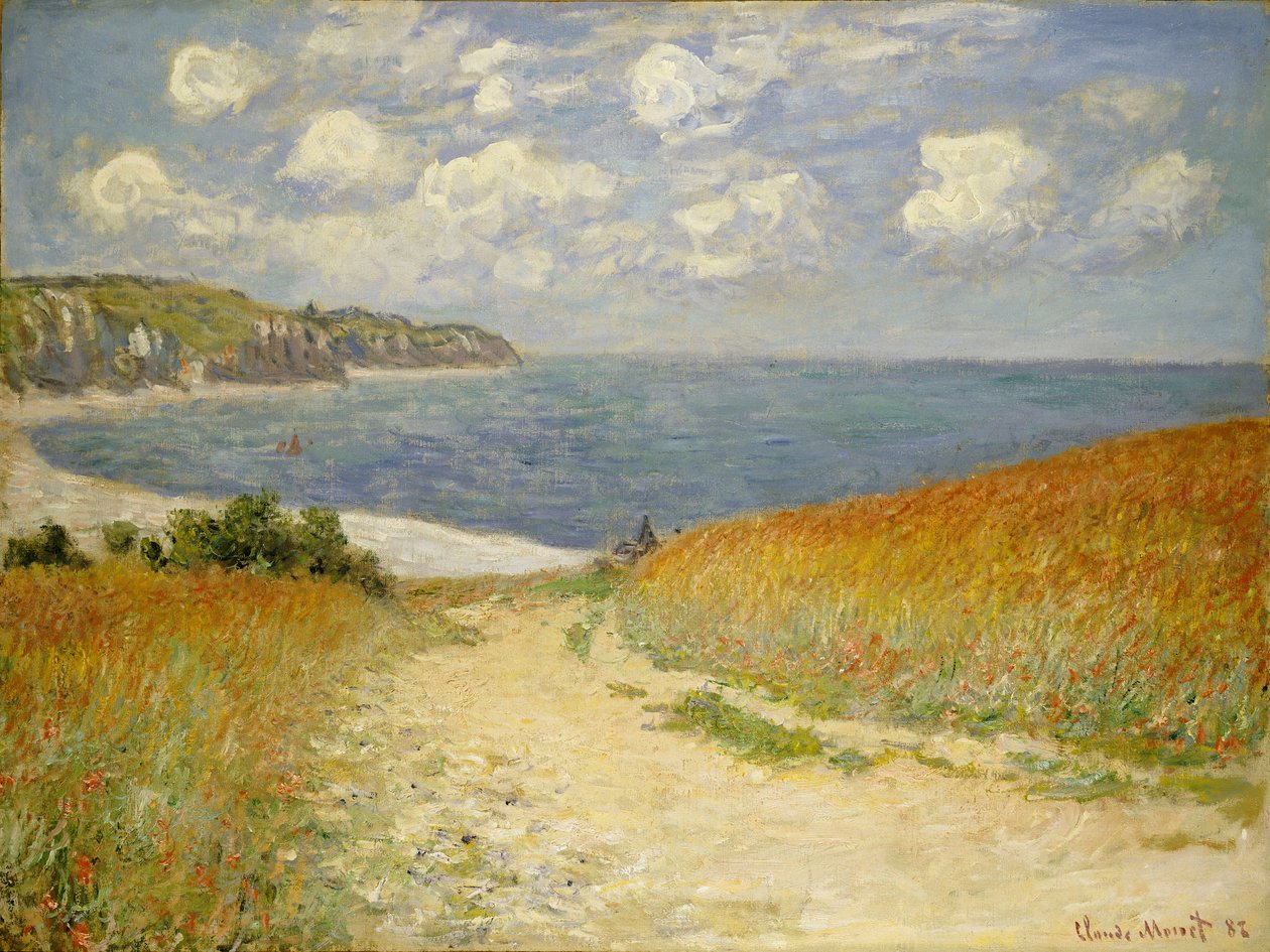 Polku vehnässä Pourvillessä, 1882 tekijältä Claude Monet