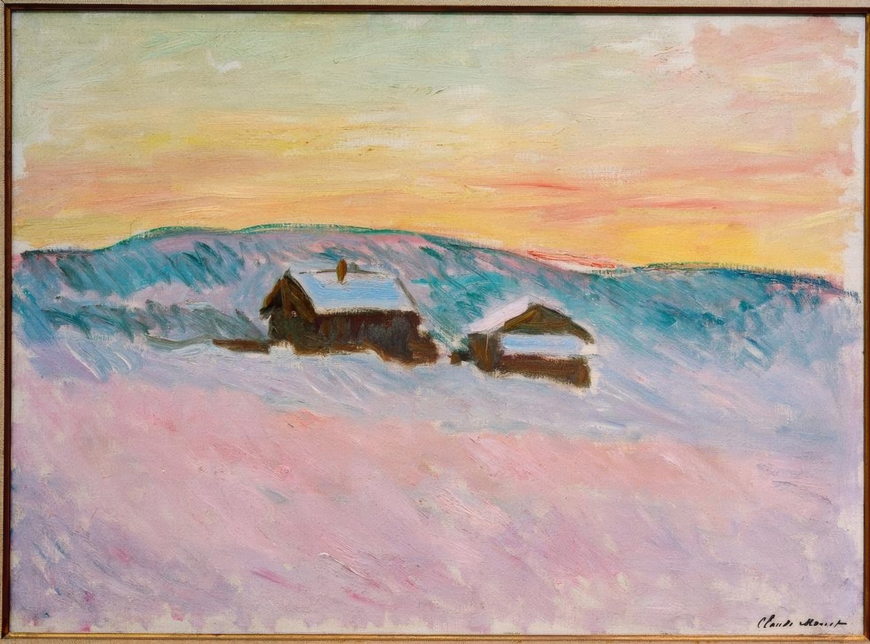 Paysage de Norvege, Les maisons bleues tekijältä Claude Monet