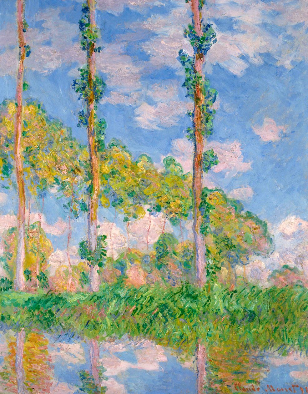 Poppelit auringossa, 1891 tekijältä Claude Monet