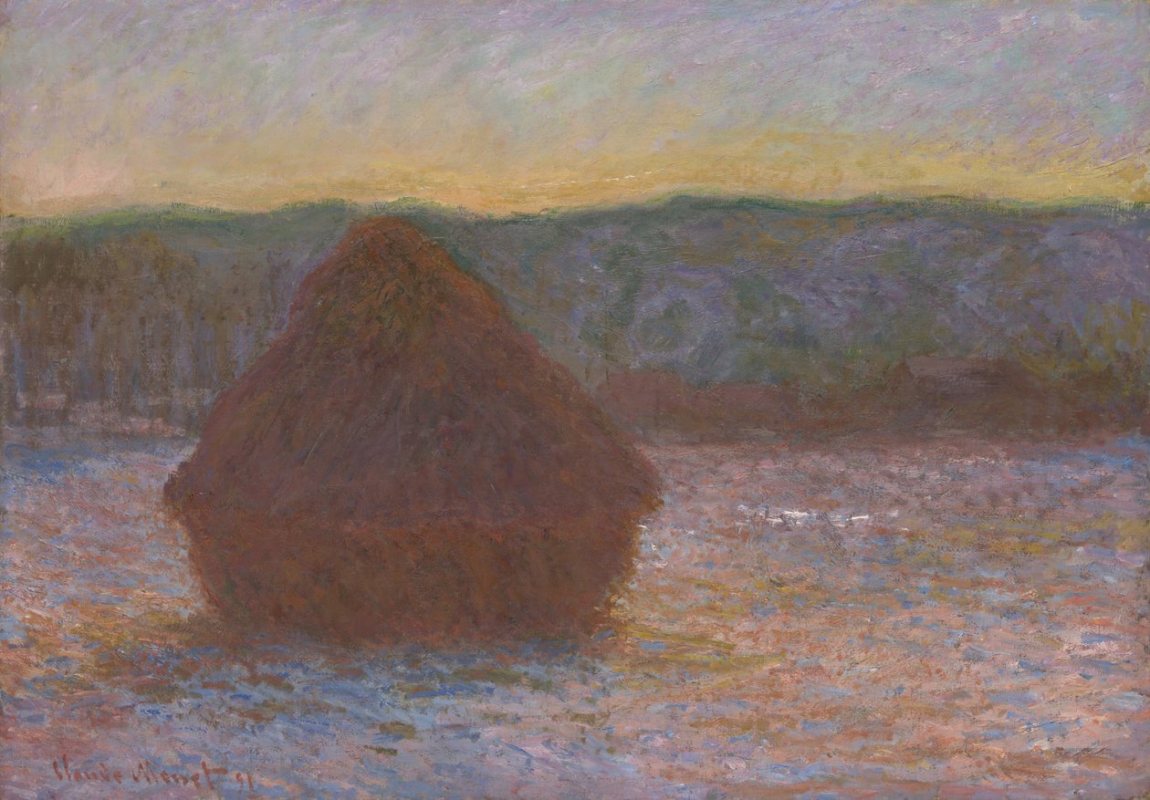 Pino vehnäsulaa, auringonlasku, 189091. tekijältä Claude Monet