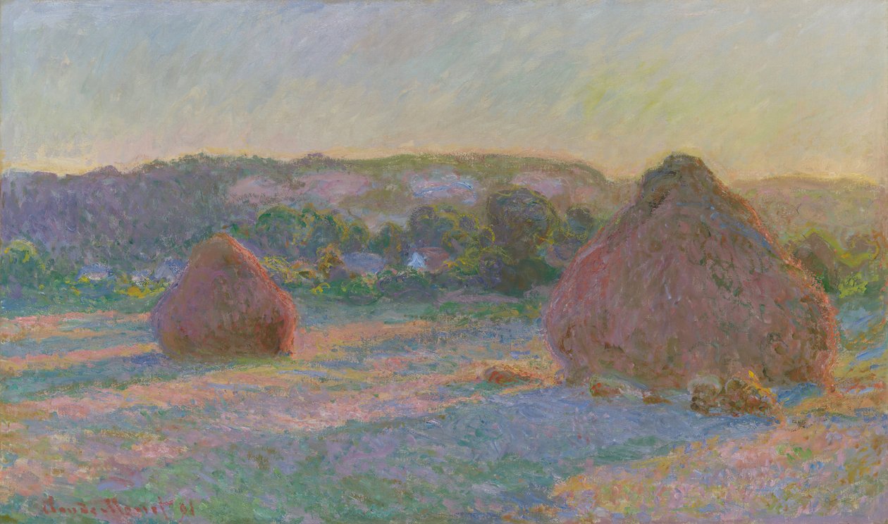 Vehnäpinoja kesän lopussa, 189091. tekijältä Claude Monet