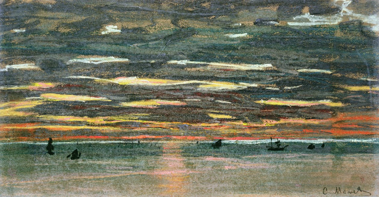 Auringonlasku meren yllä tekijältä Claude Monet