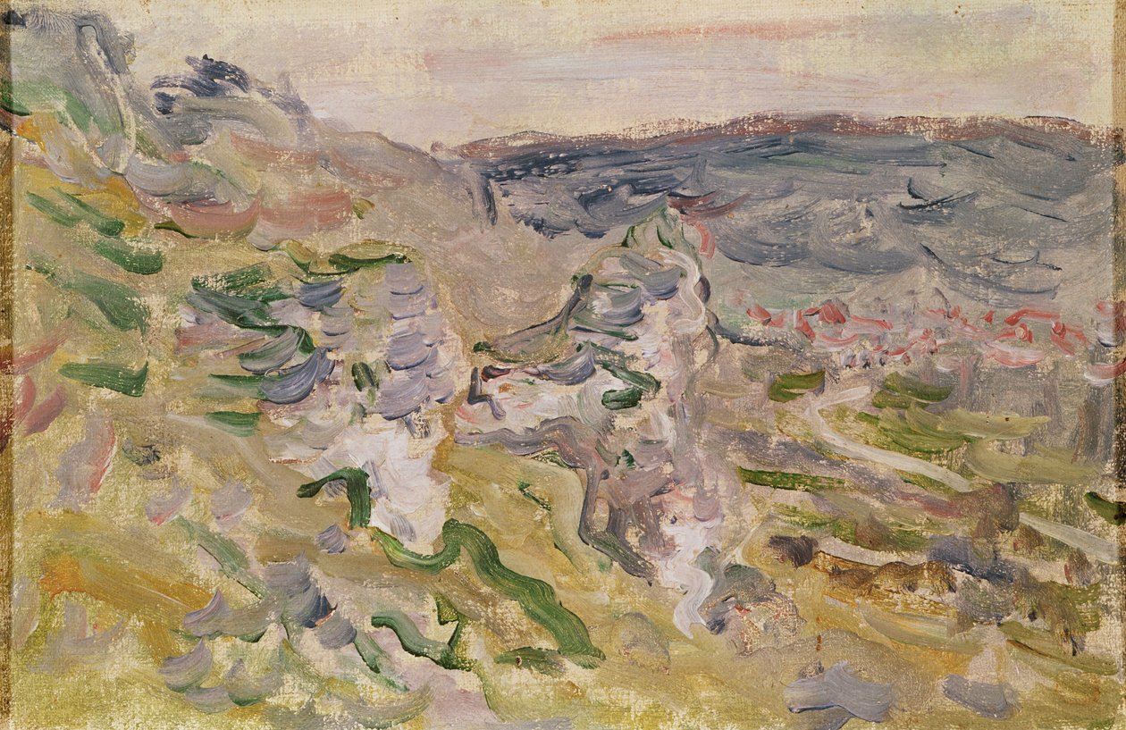 Chantemerlen kukkulat lähellä Vétheuilia, 1881 tekijältä Claude Monet