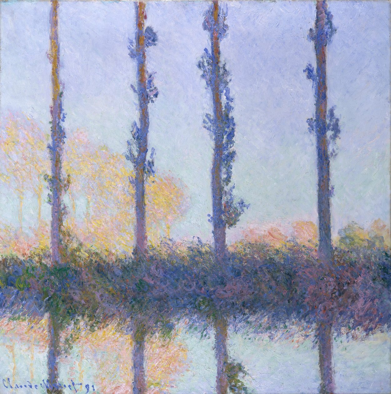 Neljä puuta, 1891 tekijältä Claude Monet