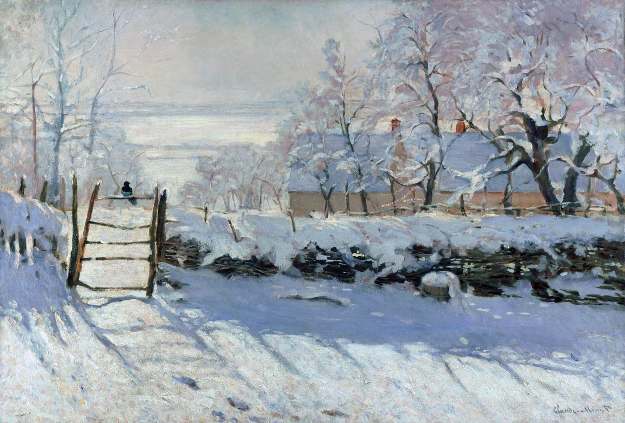 Harakka, 1869 tekijältä Claude Monet