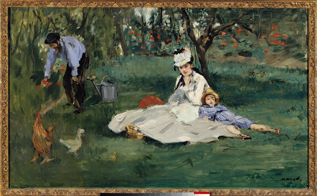 Monetin perhe puutarhassa tekijältä Claude Monet