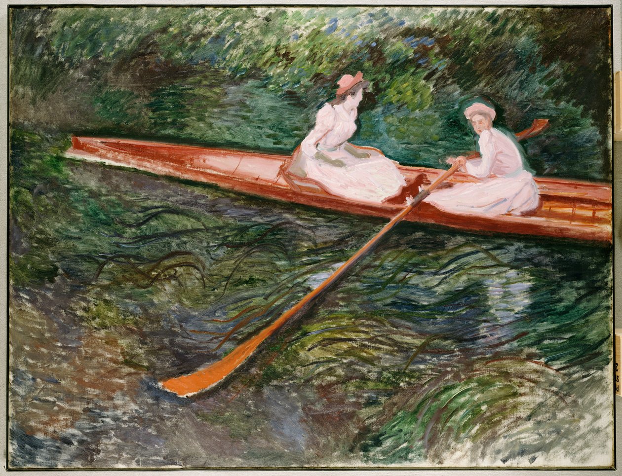 Vaaleanpunainen soutuvene tekijältä Claude Monet