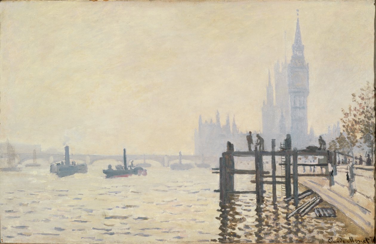 Thames Westminsterin alapuolella ... (öljy kankaalle) tekijältä Claude Monet