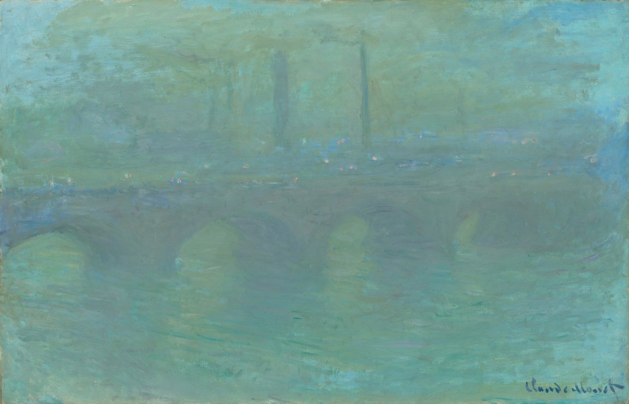 Waterloo Bridge, Lontoo, hämärässä tekijältä Claude Monet