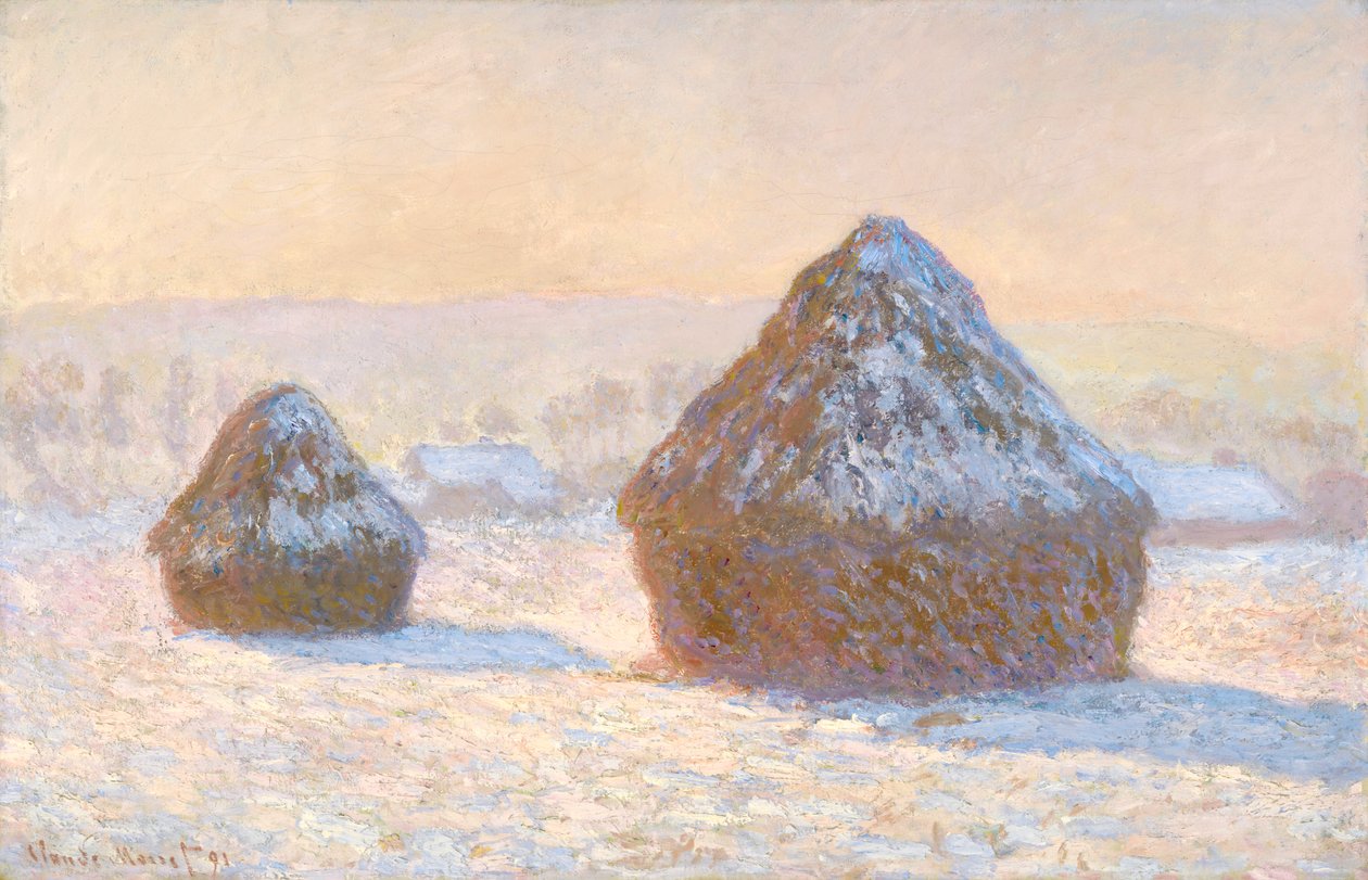 Wheatstacks, lumi Effect, Aamu tekijältä Claude Monet