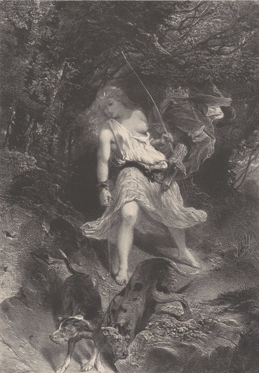 Diane, n. 1830-70. tekijältä Célestin Nanteuil