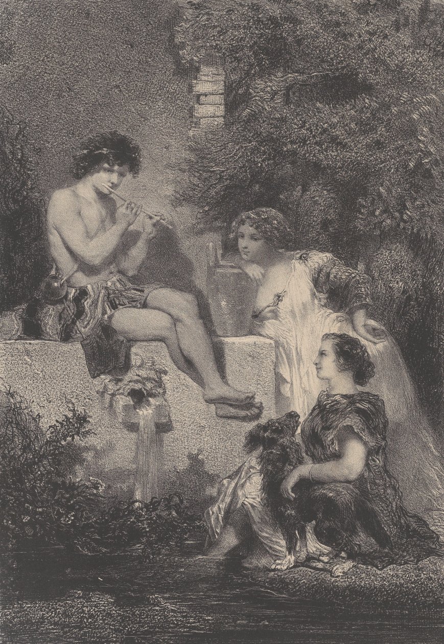 Suihkulähde, n. 1830-70. tekijältä Célestin Nanteuil