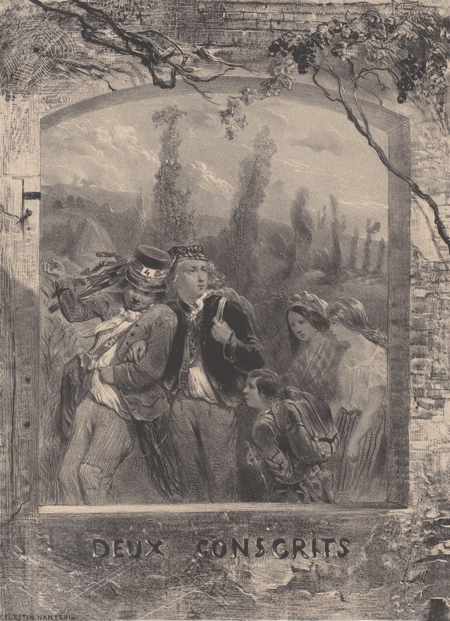 Kaksi varusmiestä, n. 1830-70. tekijältä Célestin Nanteuil