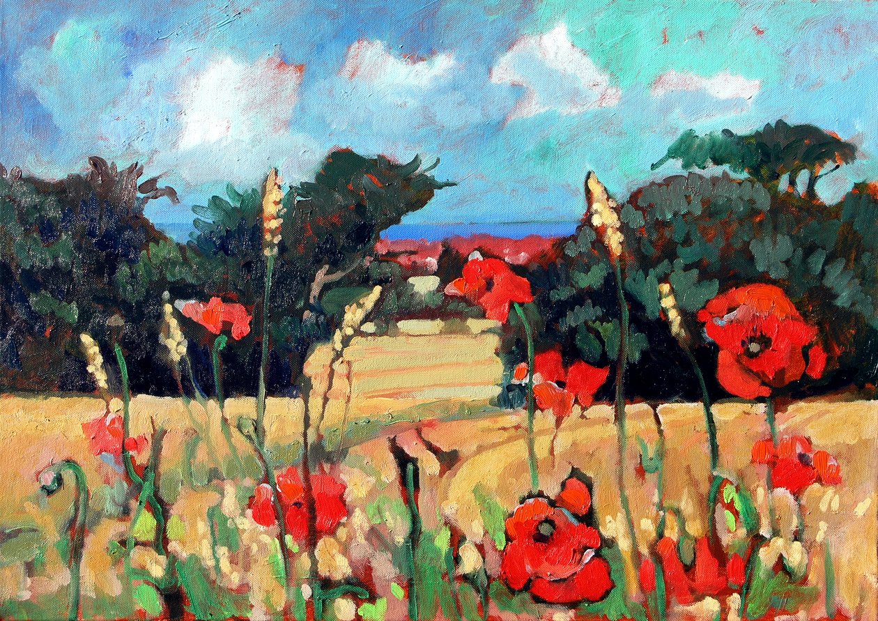 Kent Poppies, 2007 (akryyli kankaalle) tekijältä Clive Metcalfe