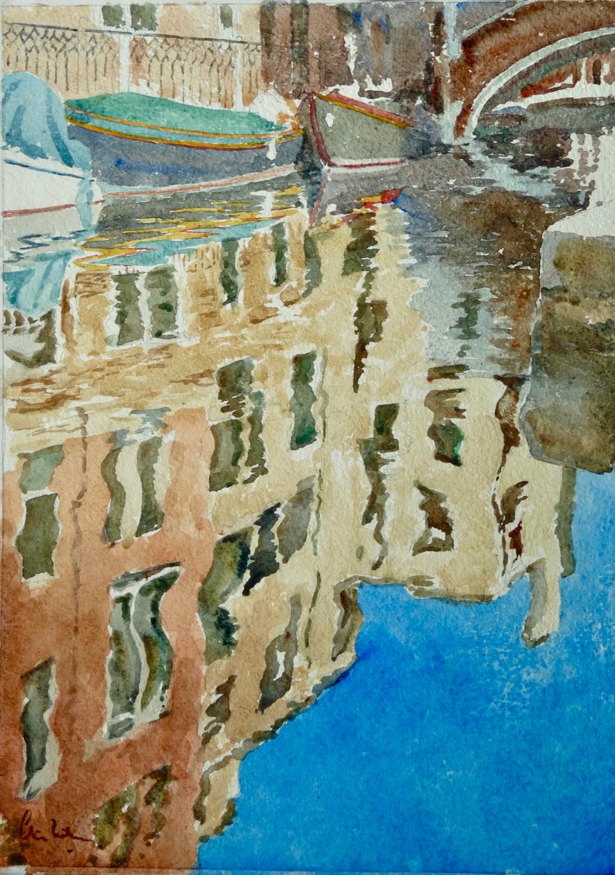 Winter Reflections, Rio Dei F, 2020 (akvarelli) tekijältä Clive Wilson