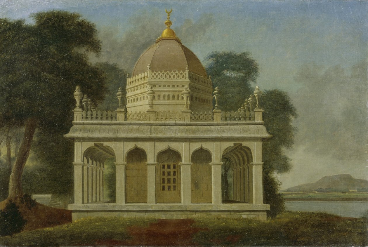 Outatorin mausoleumi Trichinopolin lähellä, noin 1788. tekijältä Colonel Francis Swain Ward