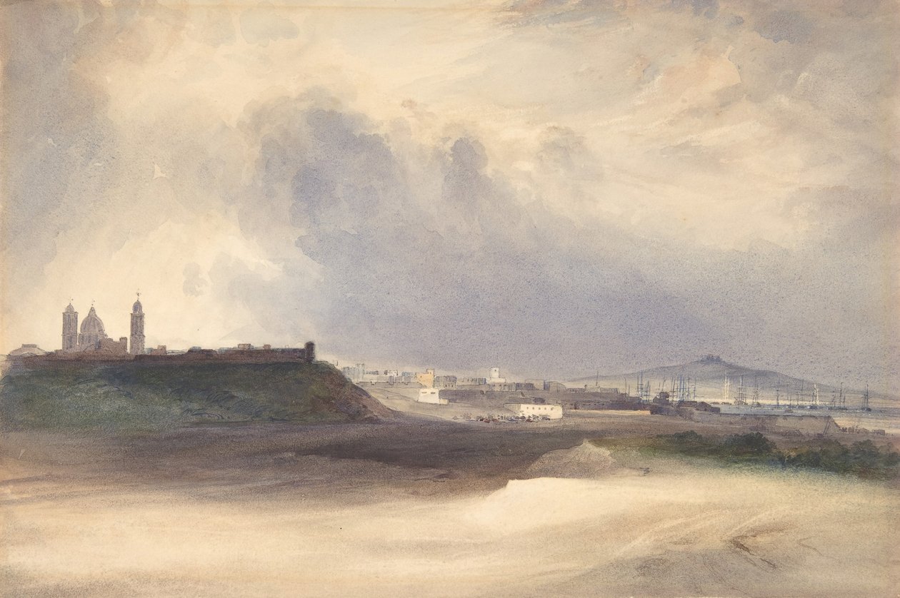 Lähestymistapa Montevideoon, Uruguay, 1832. tekijältä Conrad Martens