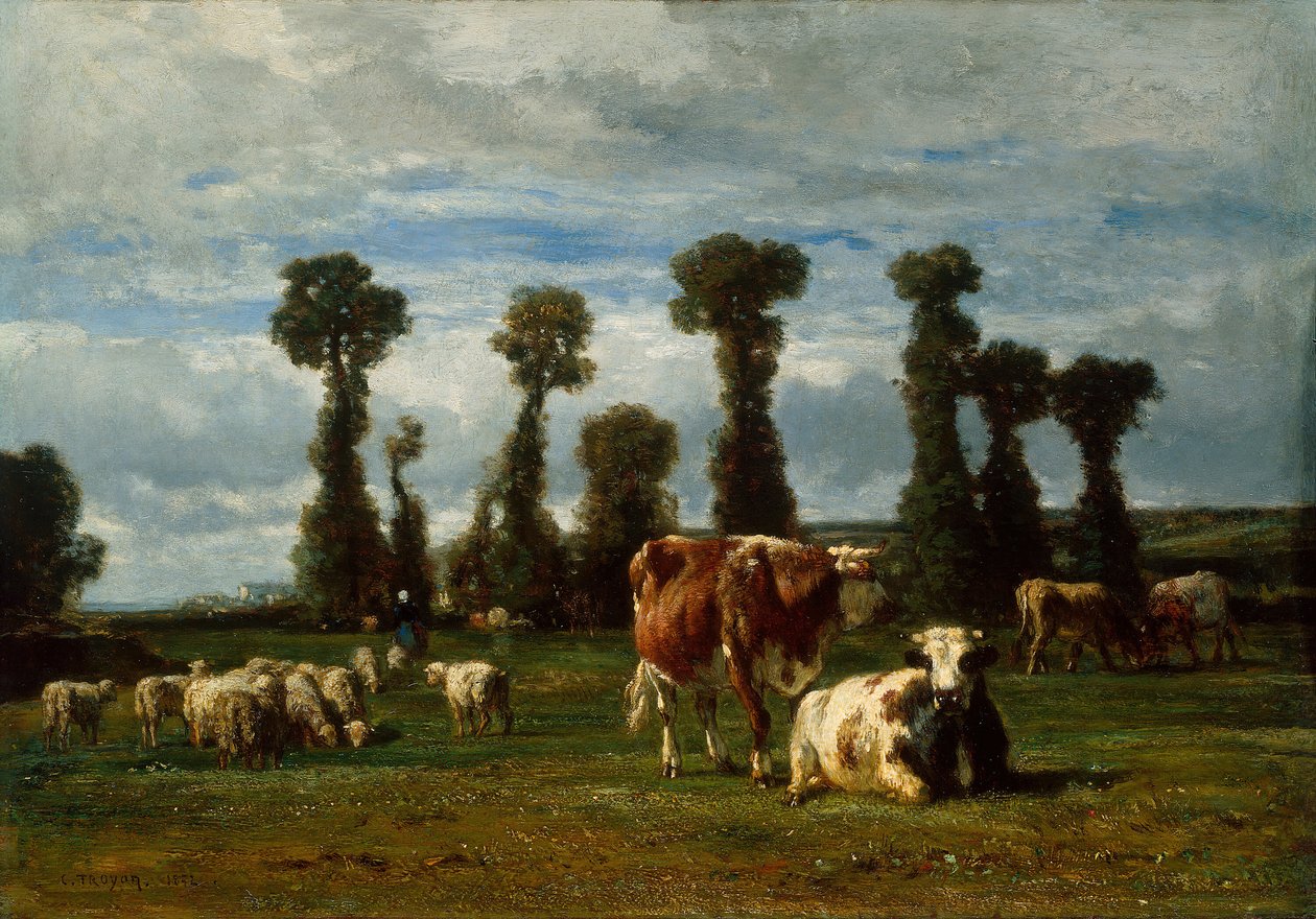 Laitumet Normandiassa, 1852. tekijältä Constant Troyon