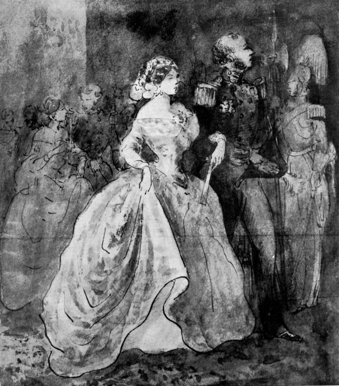 Vastaanotto Courtissa, 1800-luku, 1930. tekijältä Constantin Guys