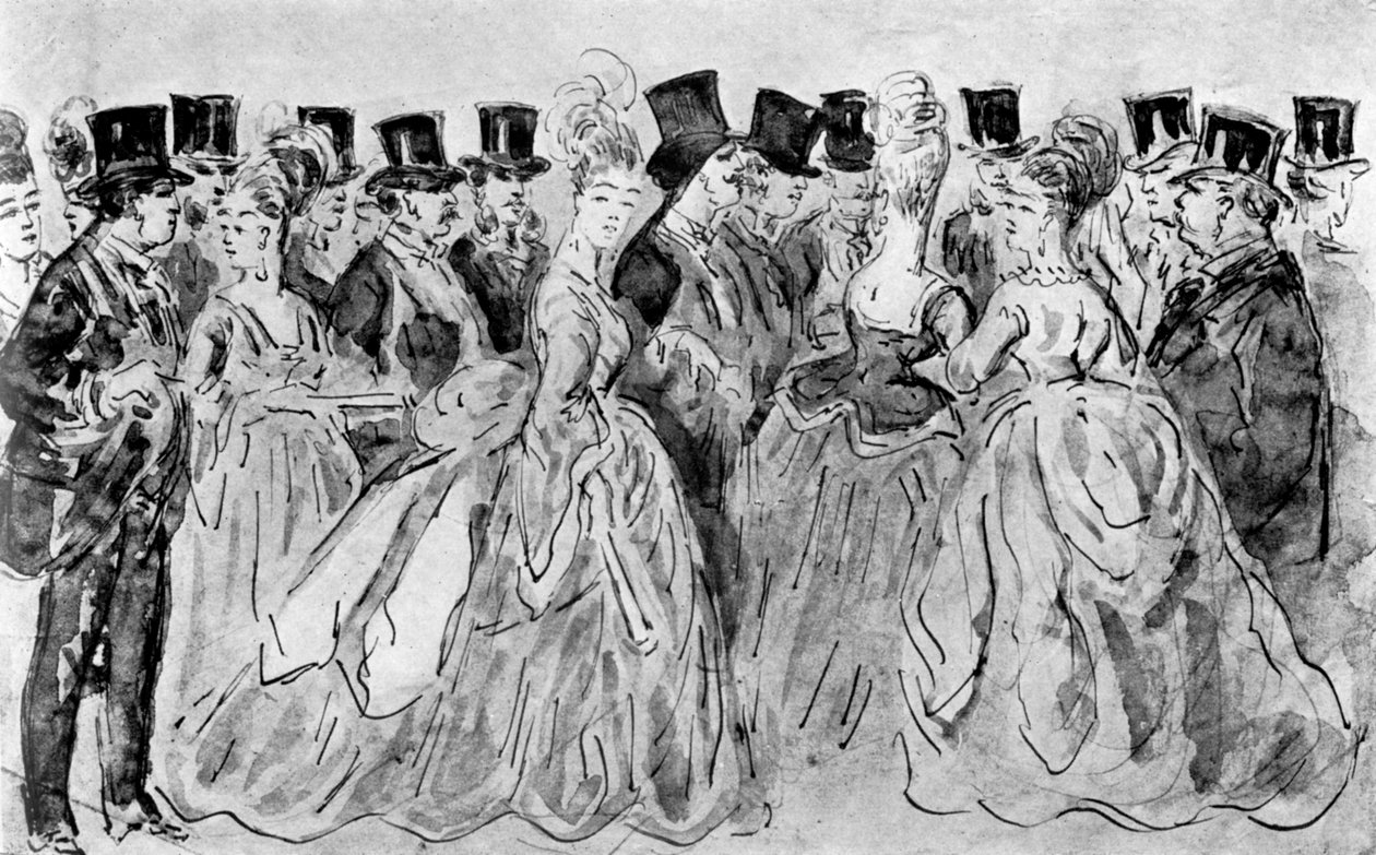 Le Promenoir, 1800-luku, 1930. tekijältä Constantin Guys