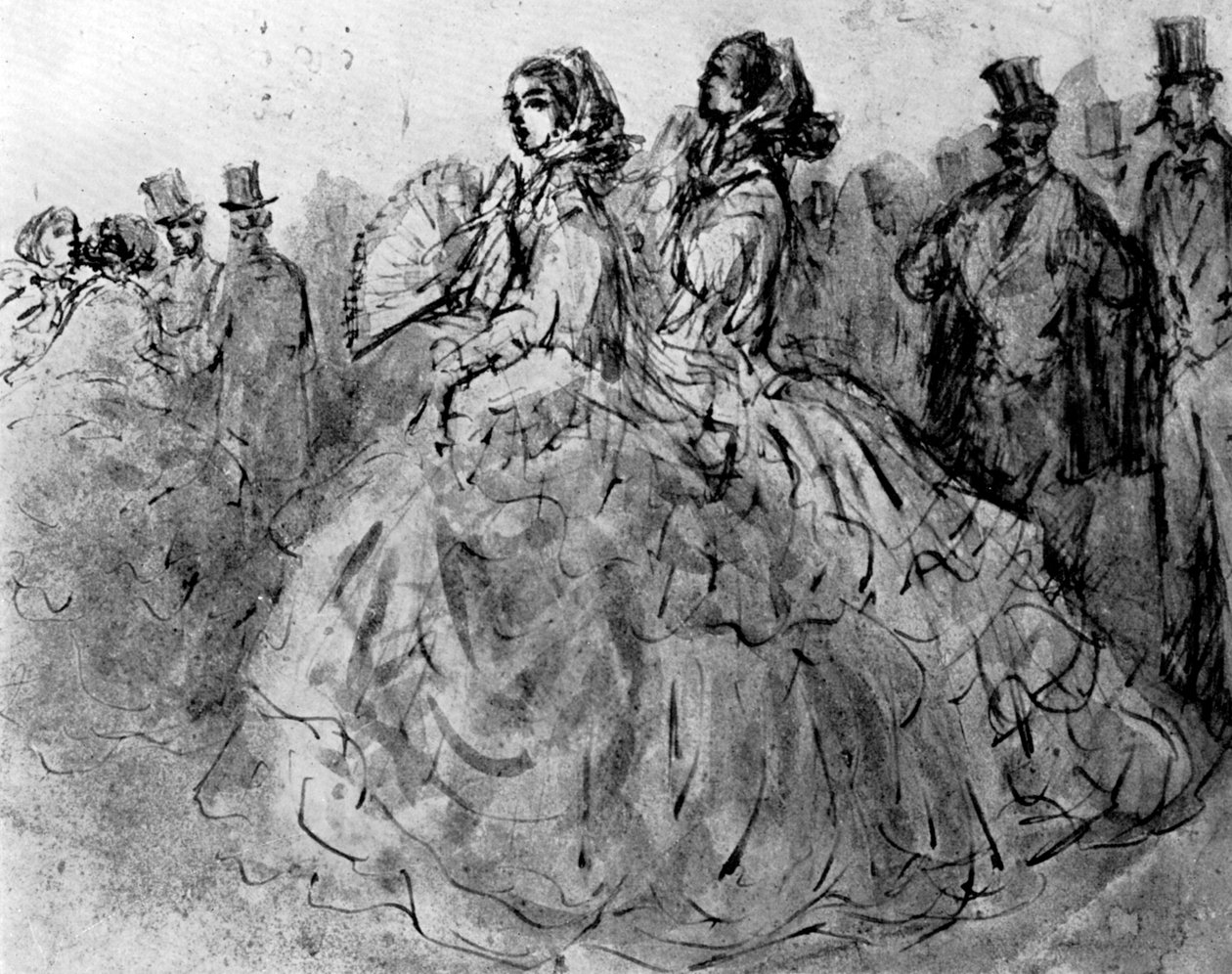 Promenade, 1800-luku, 1930. tekijältä Constantin Guys