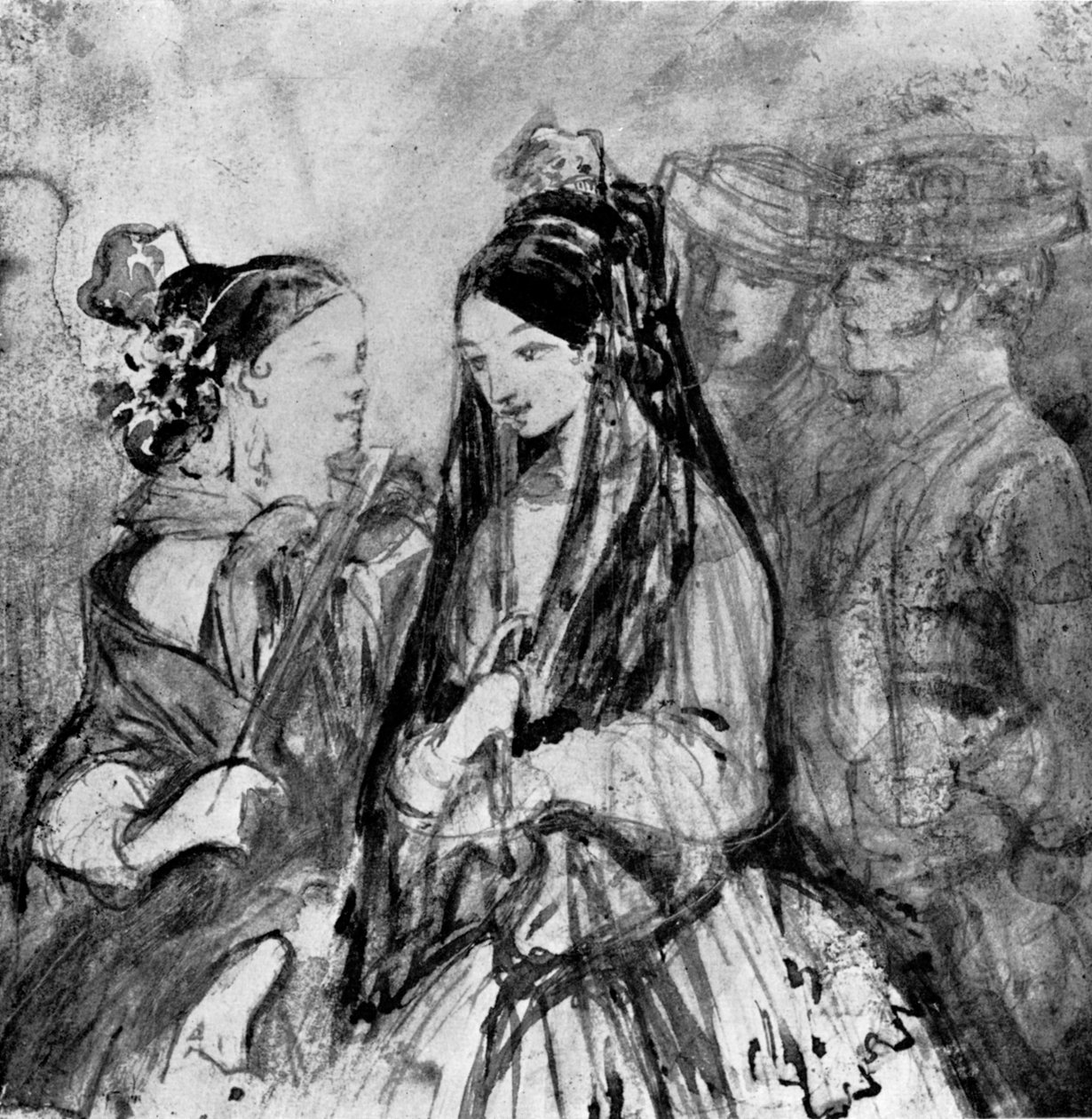 Espanjalaiset naiset, 1800-luku, 1930. tekijältä Constantin Guys
