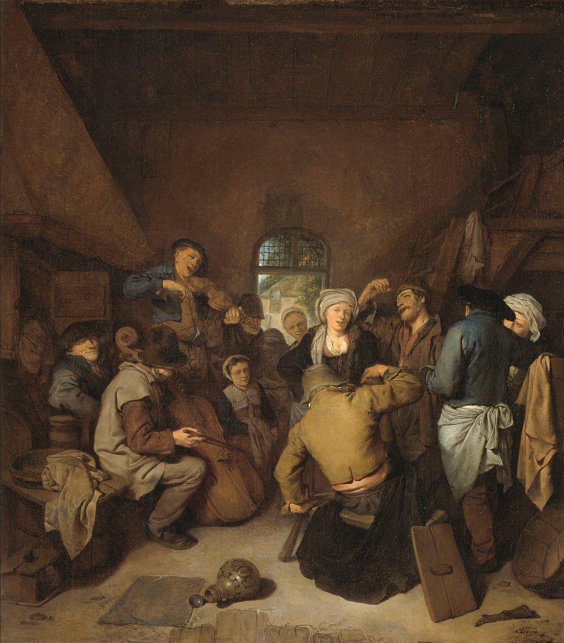 Talonpojat tekevät musiikkia ja tanssivat tekijältä Cornelis Pietersz Bega