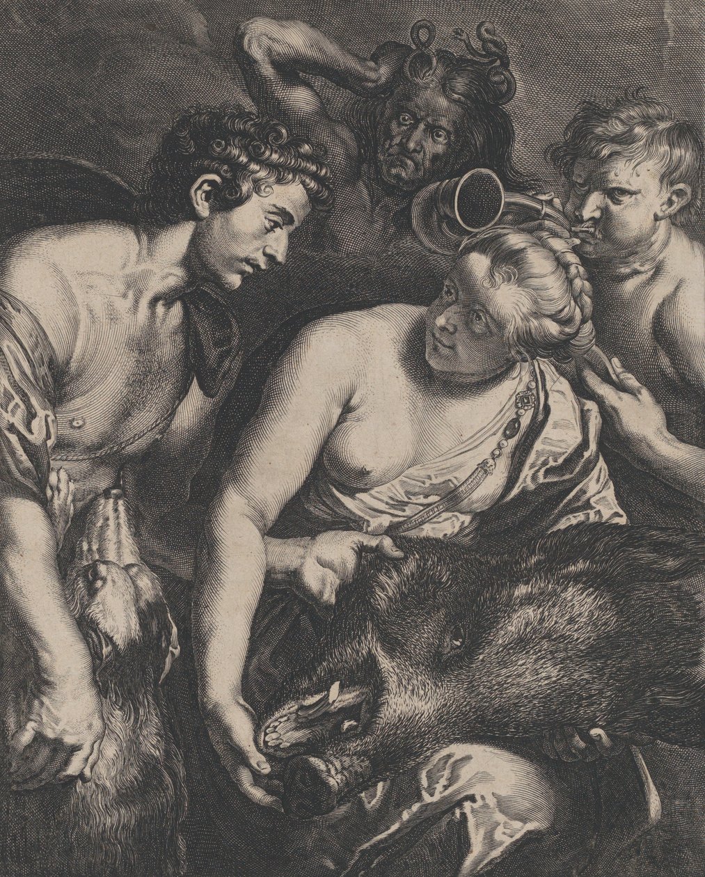 Atalanta ja Meleager, 1618-84. tekijältä Cornelis Bloemaert