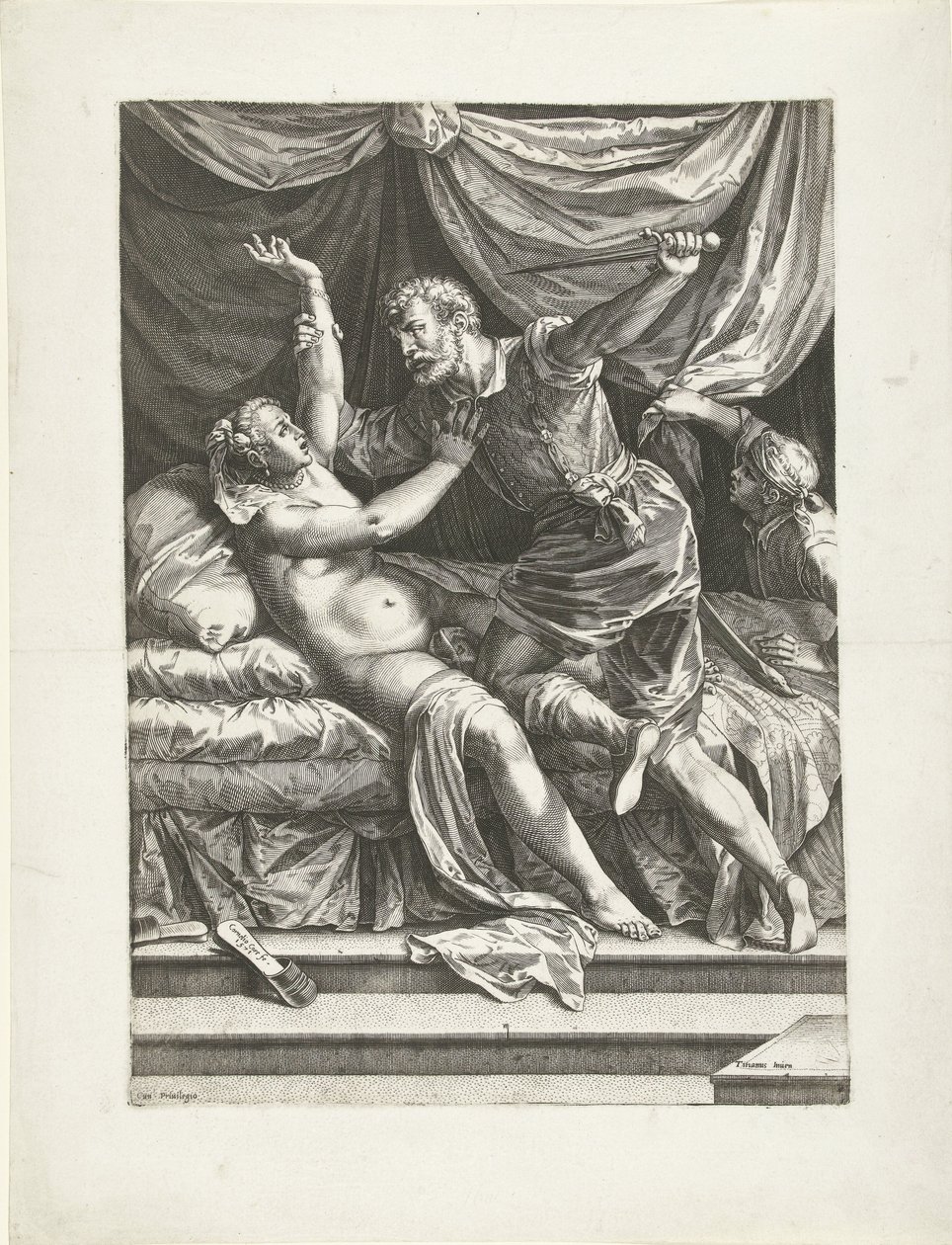 Lucretia ja Sextus tekijältä Cornelis Cort