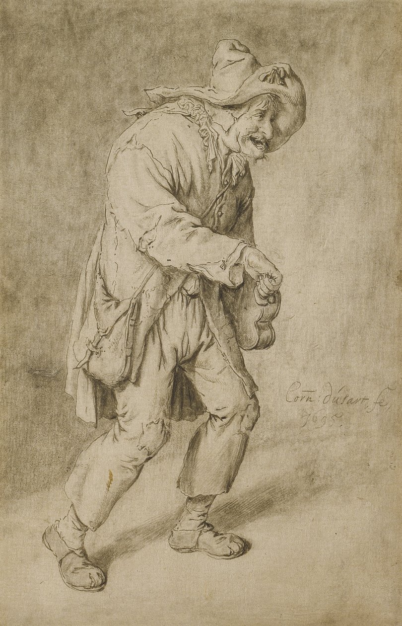 Hurdy-Gurdy Player, 1695 tekijältä Cornelis Dusart