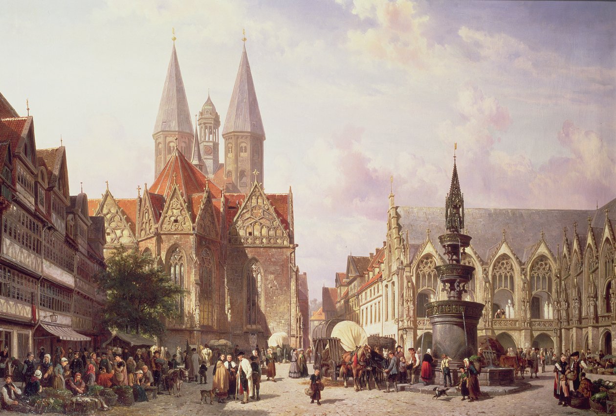 Market Scene Braunschweigissa tekijältä Cornelis Springer