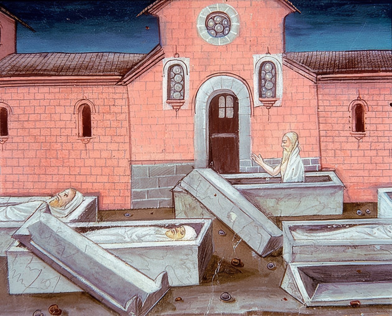 Kuolleiden ylösnousemus (n. 120r). 1476 tekijältä Cristoforo De Predis