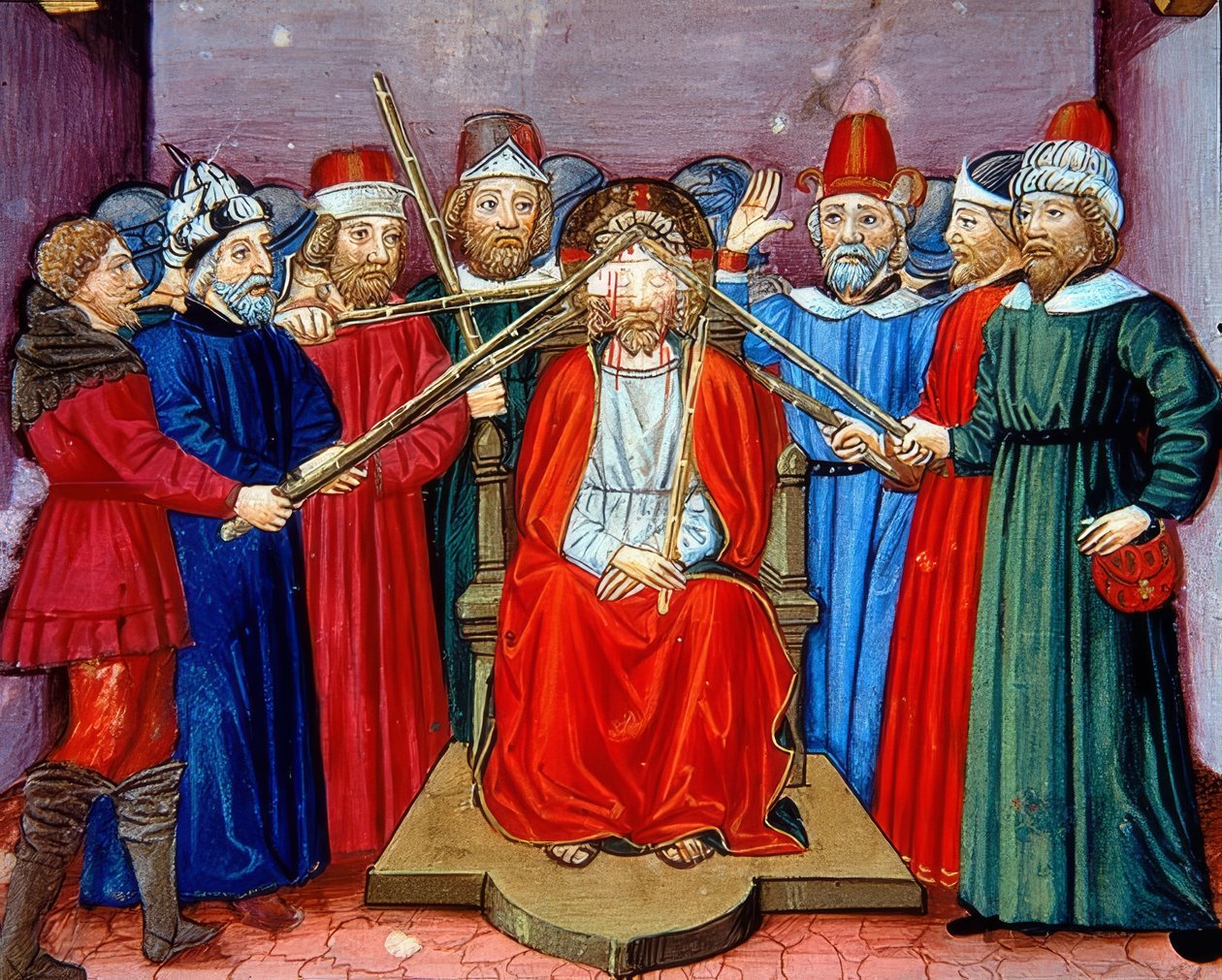 Thorns Crowning of Thorns (n. 115v). 1476 tekijältä Cristoforo De Predis