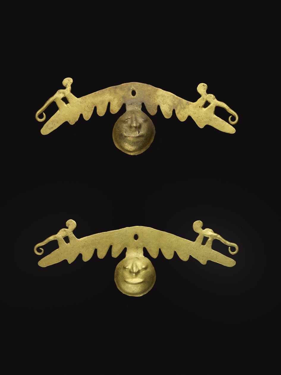 Korvakoristepari, 600-1600 jKr (kulta) tekijältä Culture Nariño