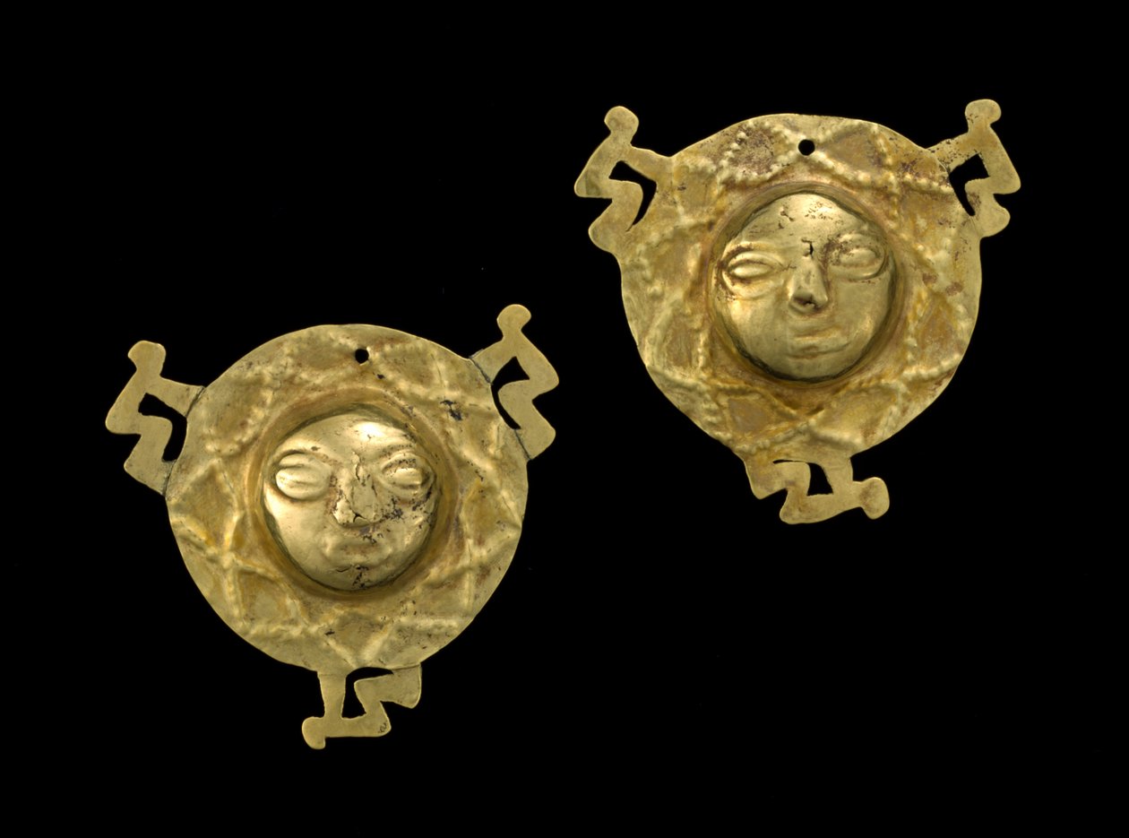 Korvakoristepari, 600-1600 jKr (kulta) tekijältä Culture Nariño