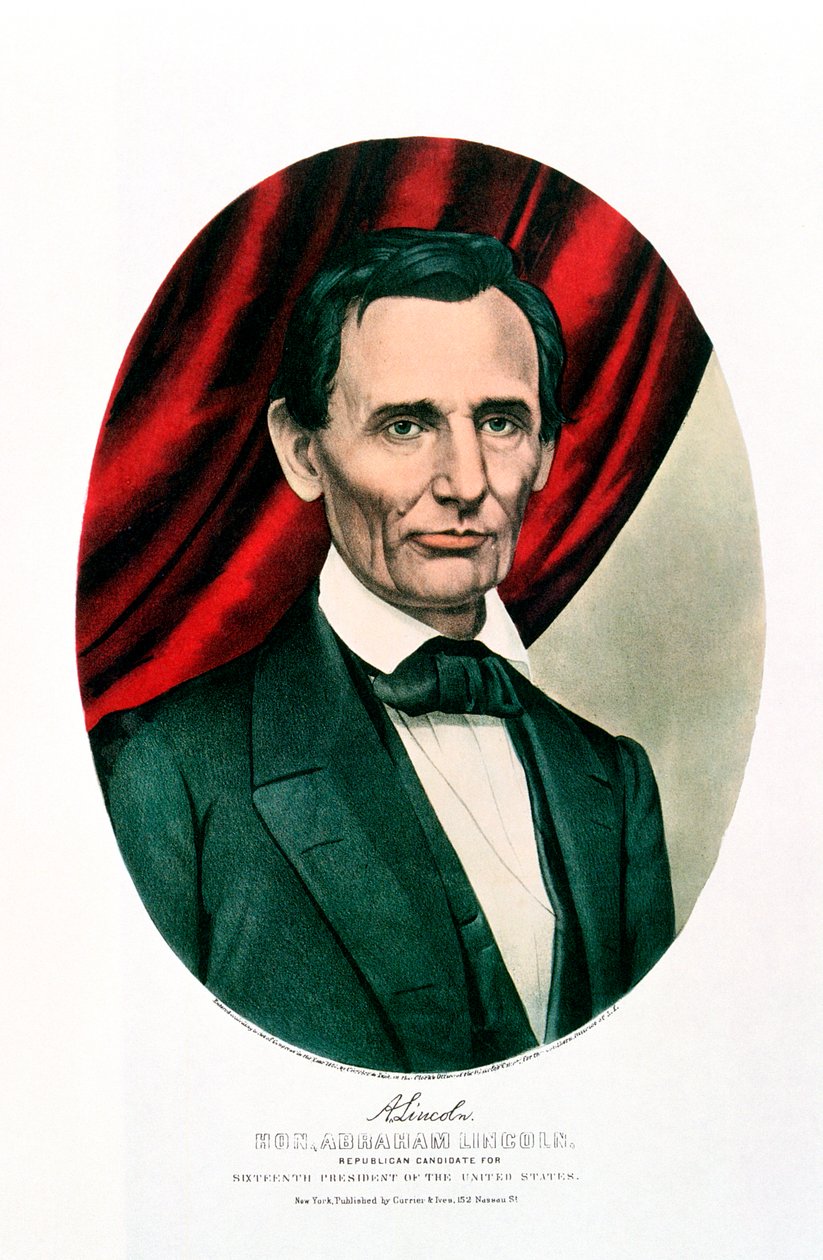 Abraham Lincoln 1809-65, c1865 tekijältä Currier and Ives