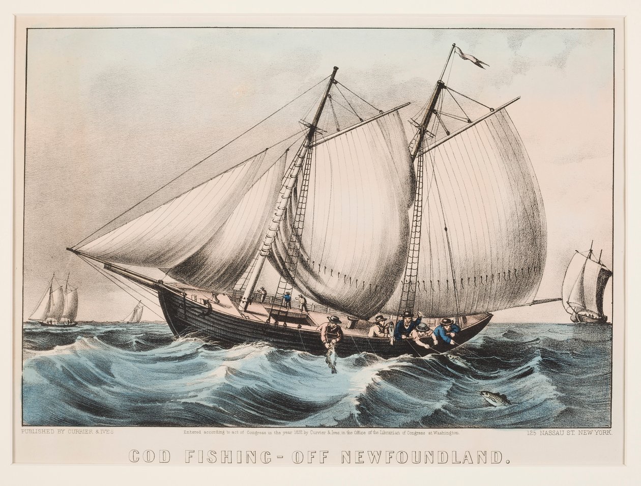 Turskan kalastus - Newfoundlandin ulkopuolella tekijältä Currier and Ives