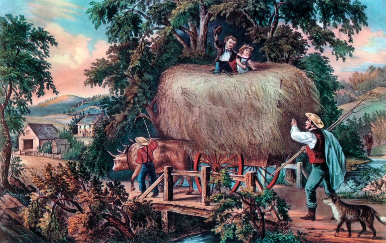 Haying Time, Viimeinen kuorma, 1868. tekijältä Currier and Ives
