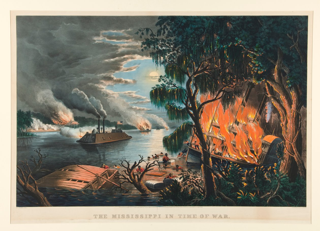 Mississippi sodan aikana tekijältä Currier and Ives