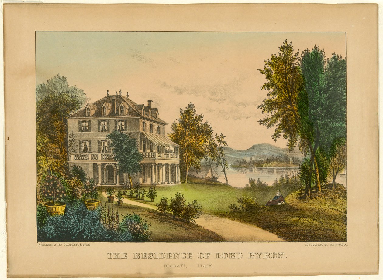 Lord Byronin asuinpaikka tekijältä Currier and Ives