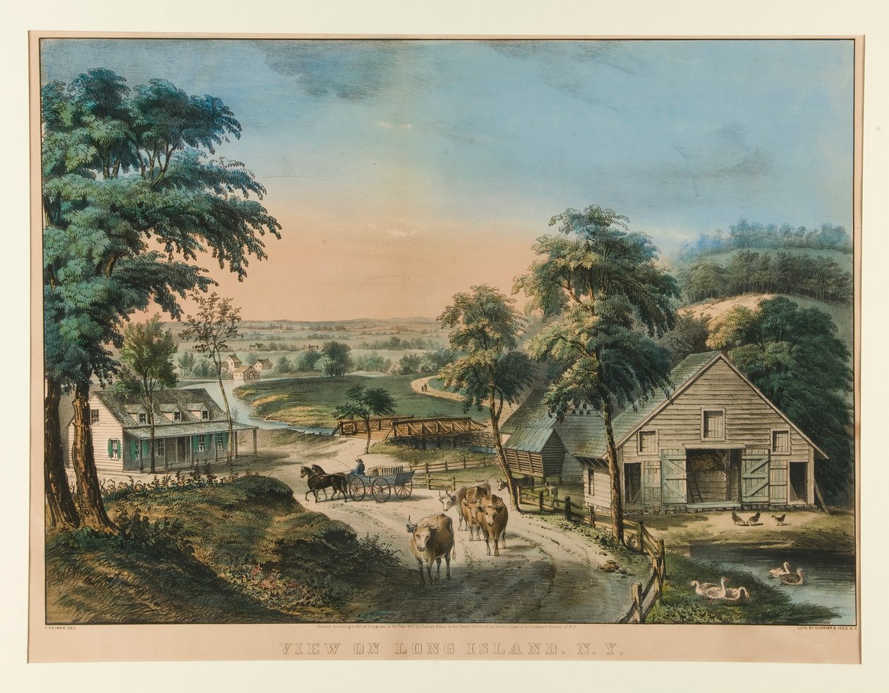 Näkymä Long Islandille, N.Y. tekijältä Currier and Ives