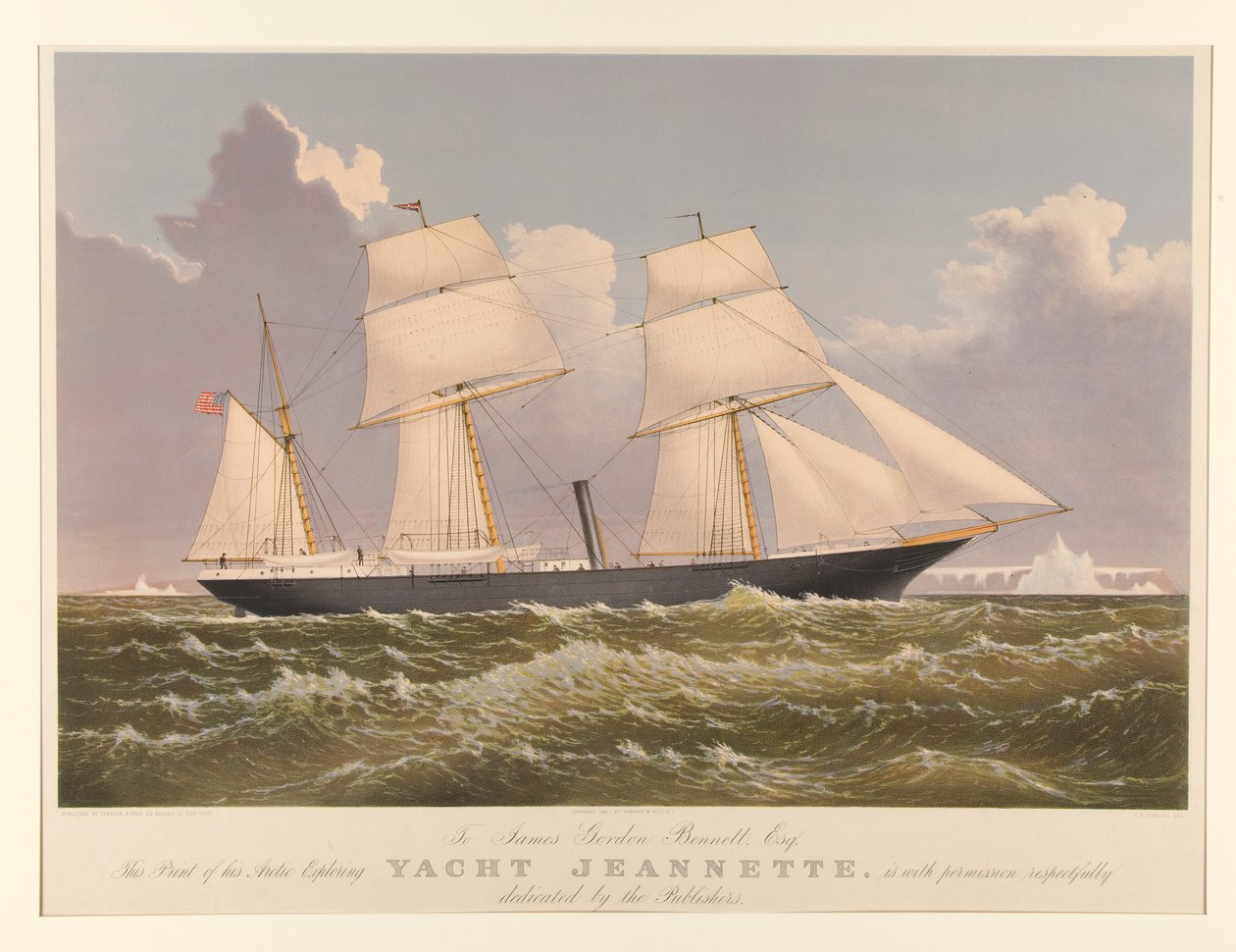 Yacht Jeannette tekijältä Currier and Ives