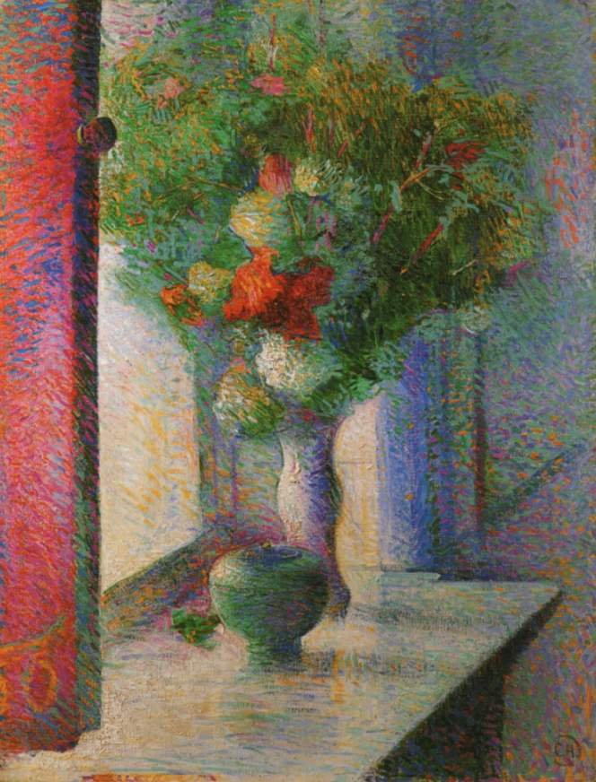 Stilleben mit Blumenstrau am Fenster tekijältä Curt Herrmann