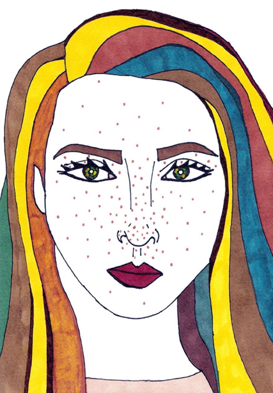Omakuva (sekatekniikka) tekijältä Daisy de Villeneuve