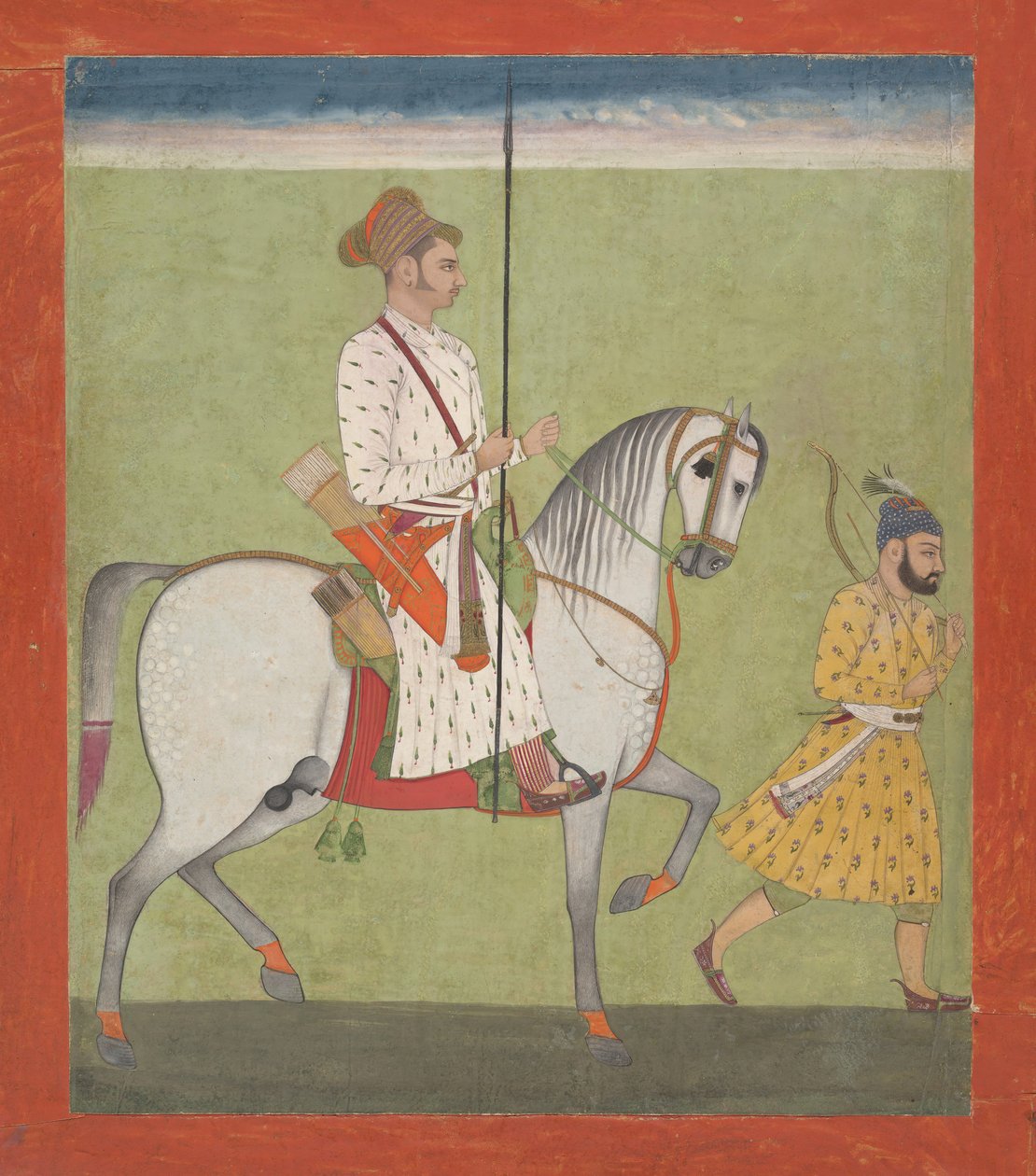 Jhujhar Singh hevosen selässä, n. 1720-30. tekijältä Dalchand