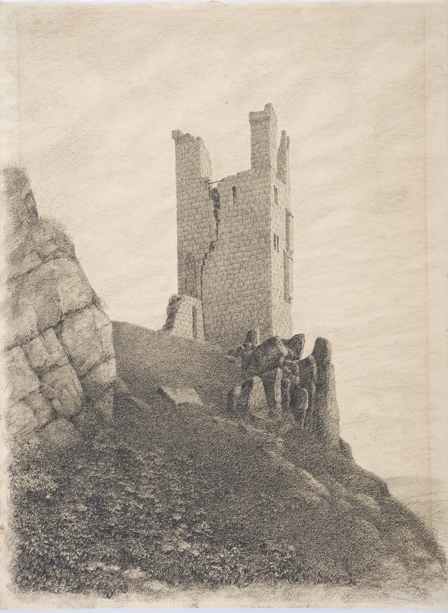 Lilburn Tower, Northumberland, n. 1916 (hiili paperilla) tekijältä Daniel Oliver