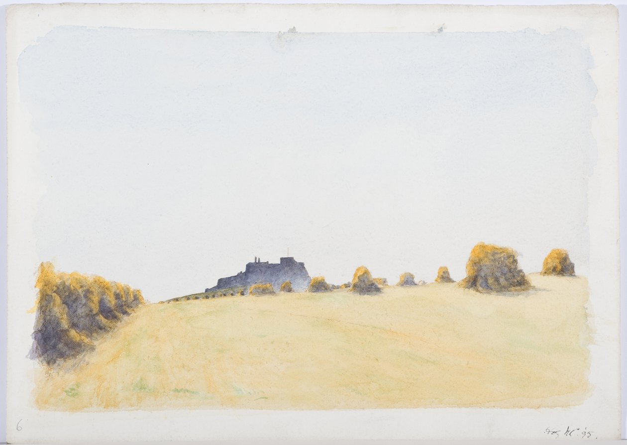 Lindisfarne, 1895 (muste, kynä ja wc paperilla) tekijältä Daniel Oliver