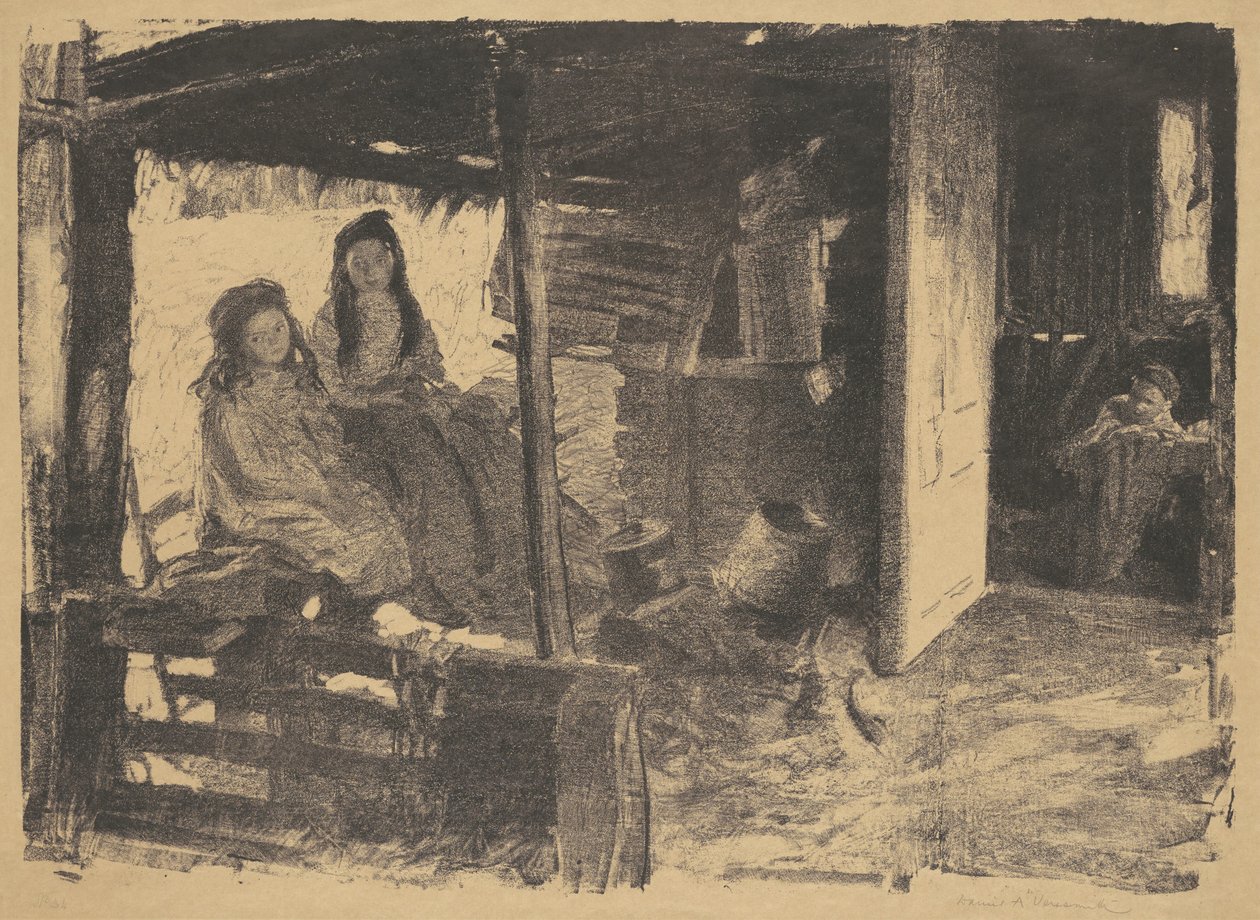 Nimetön (2 tyttöä navetassa) tekijältä Daniel Albert Veresmith