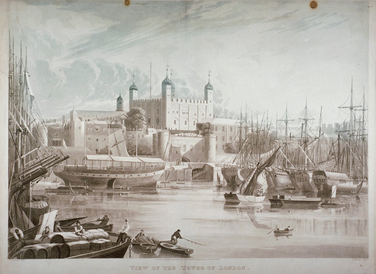 Lontoon Tower, 1819. tekijältä Daniel Havell